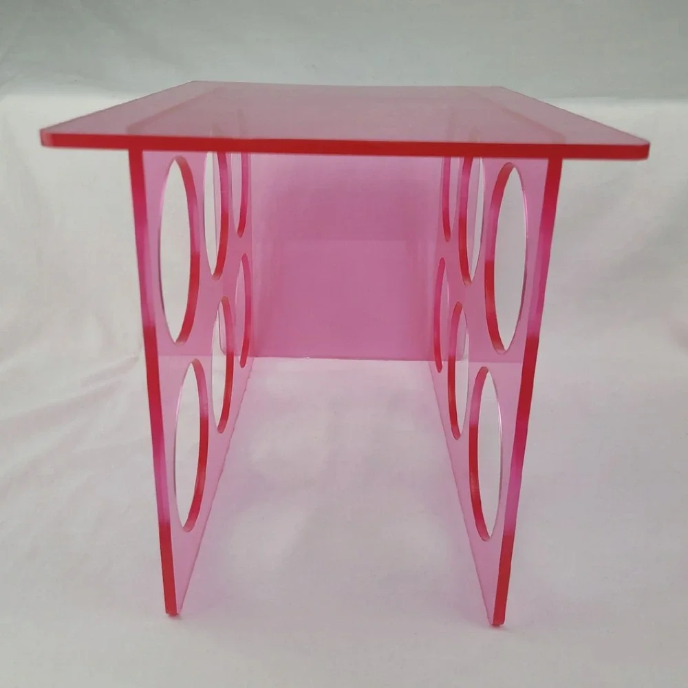 Prodyne Illusions Pink Acrylic 6 Bottle Wine Rack Modern Countertop Storage